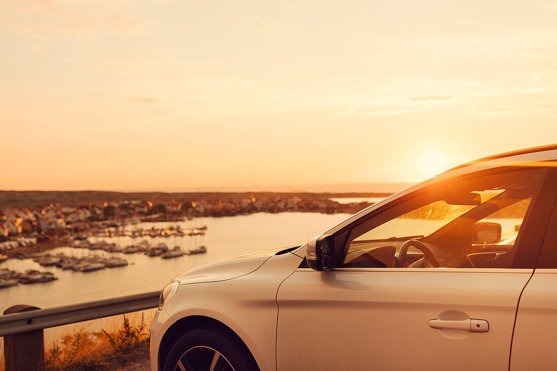 Car at sunset