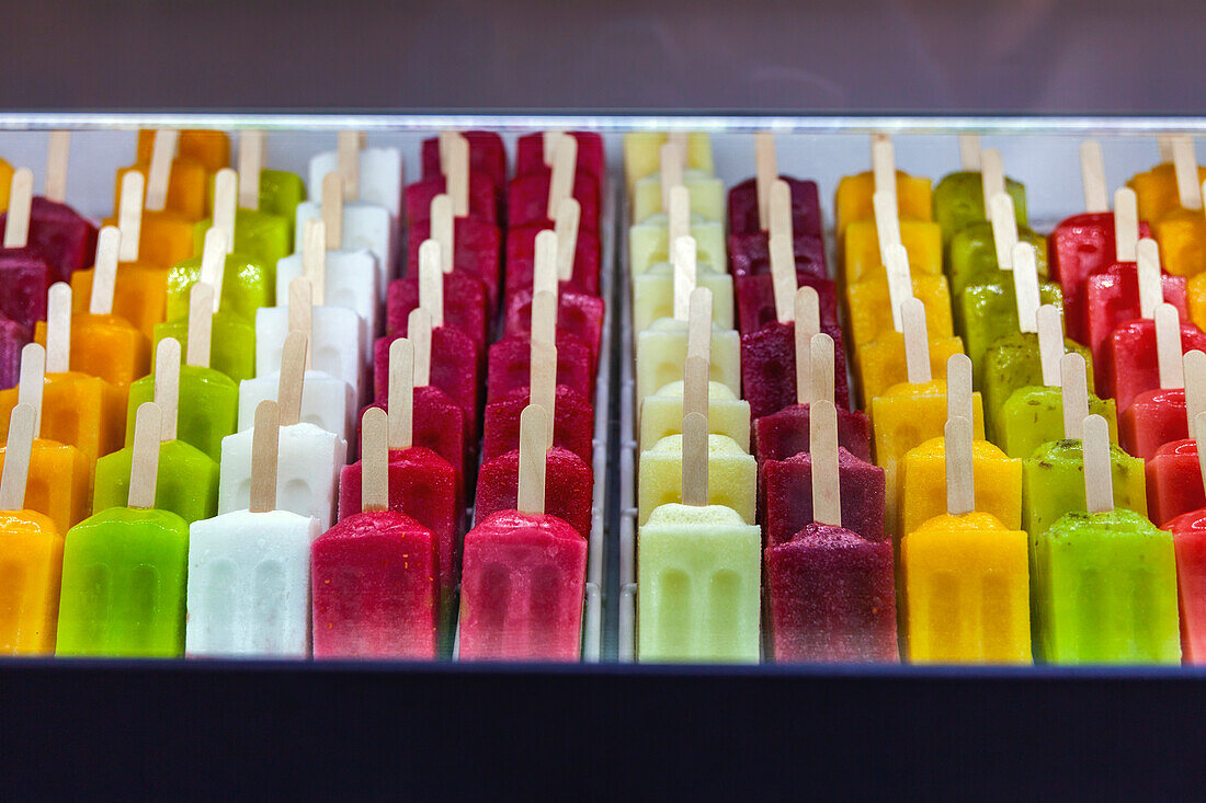 Colorful ice cream popsicles