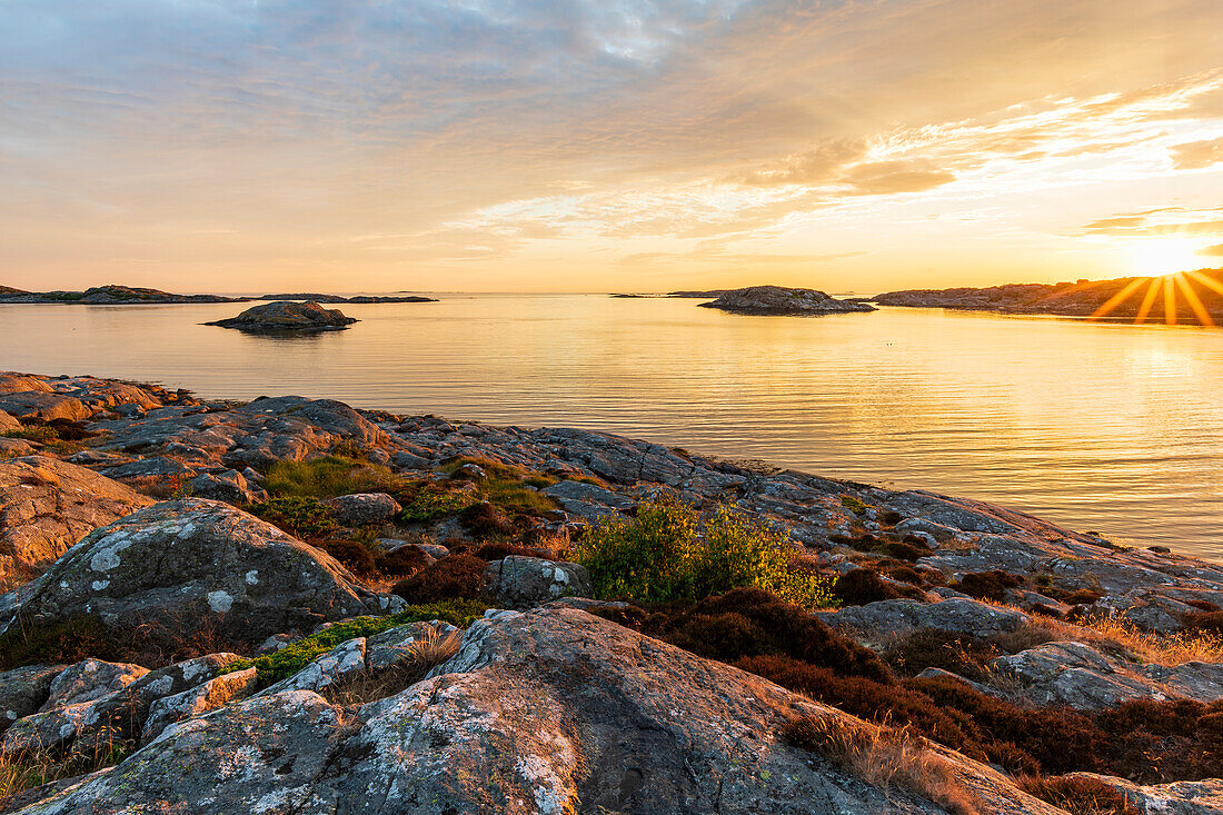 Rocky coast at sunset