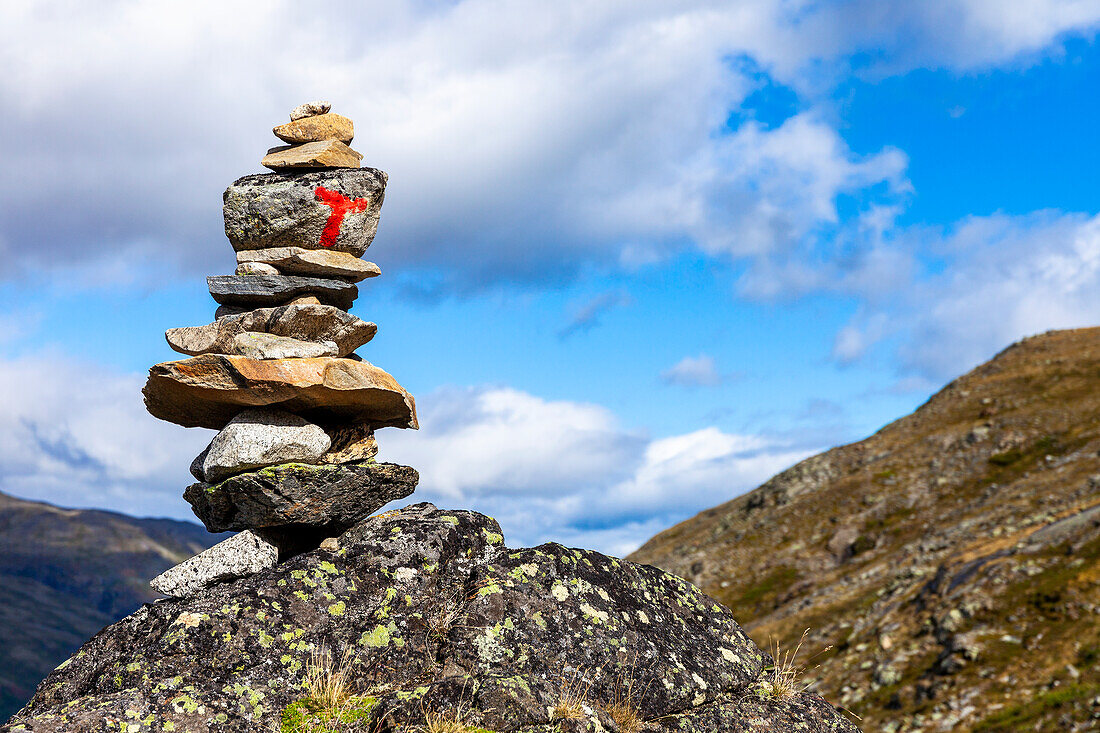 Painted sign on rocks