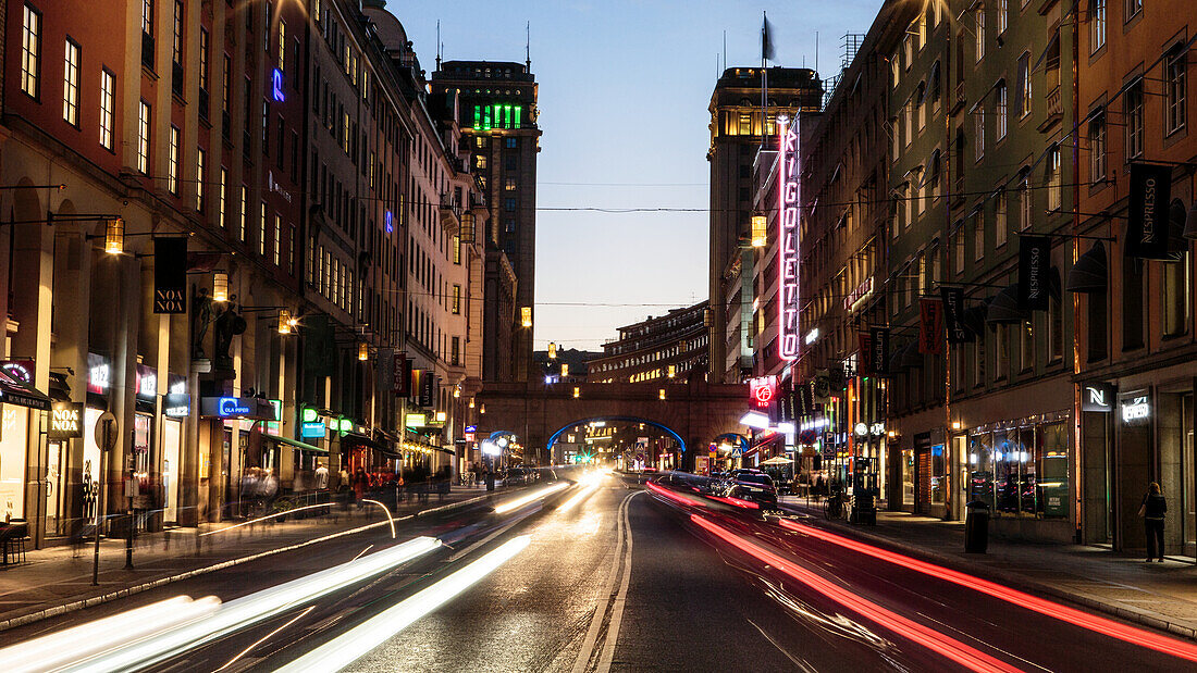 City street at dusk