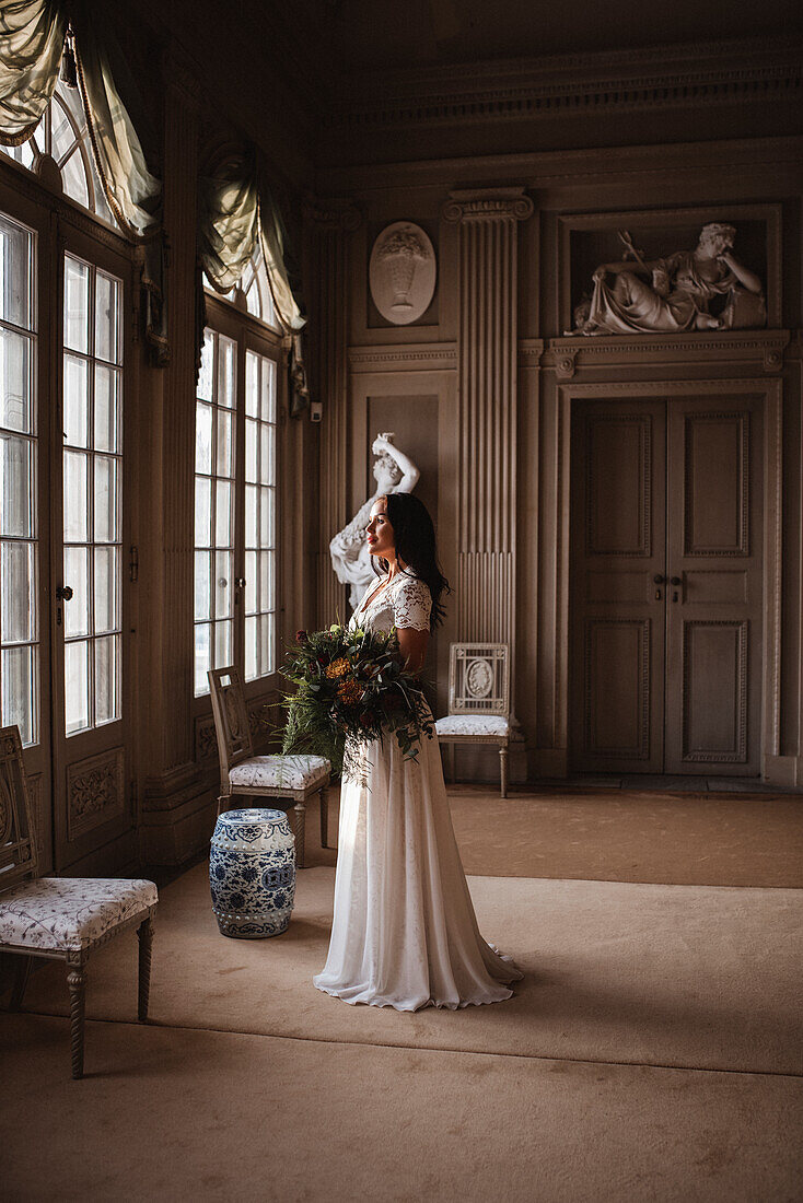 Bride looking away