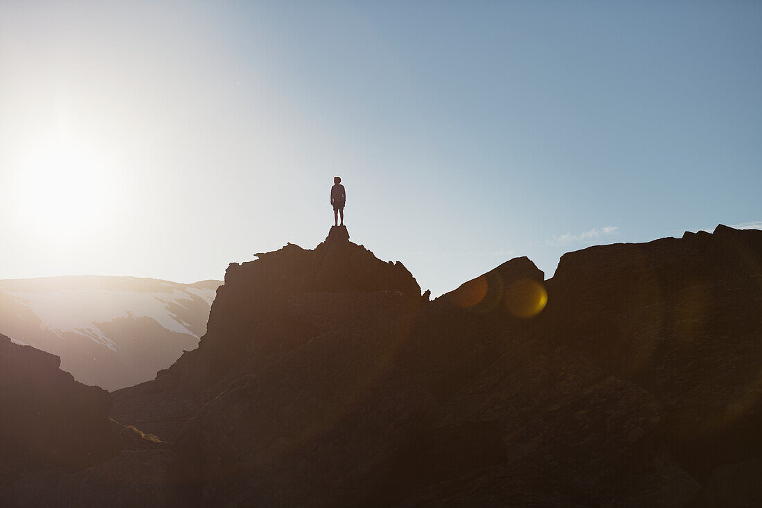 Hiker on top of mountain