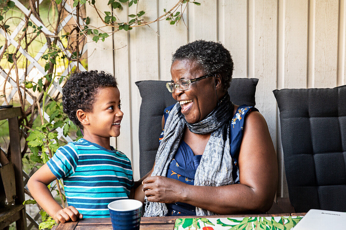 Grandmother with grandson