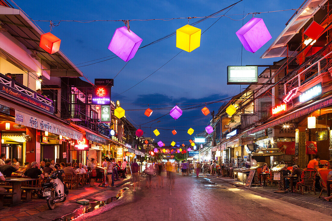 Illuminated city street