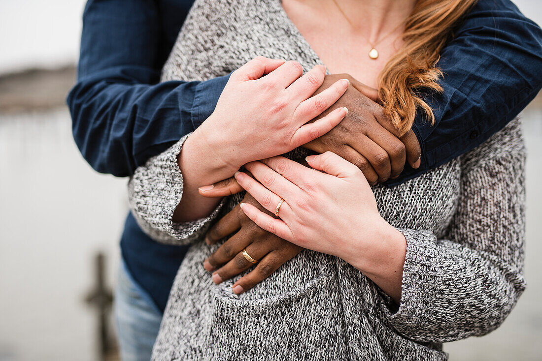 Couple hugging