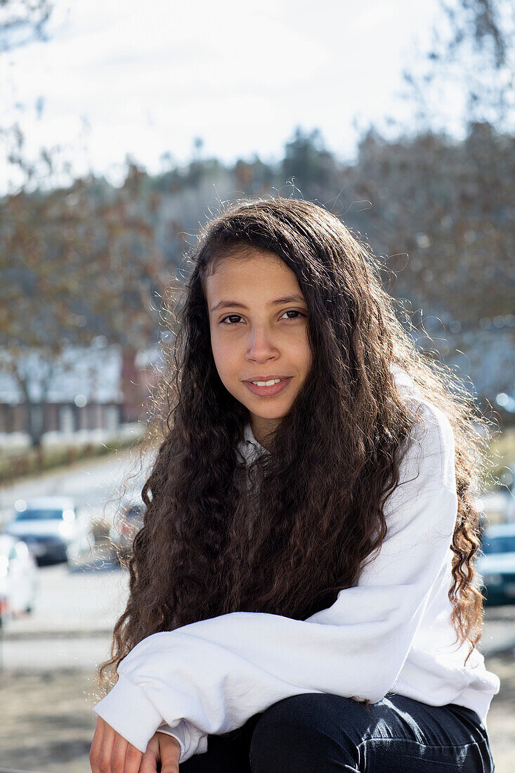 Smiling teenage girl