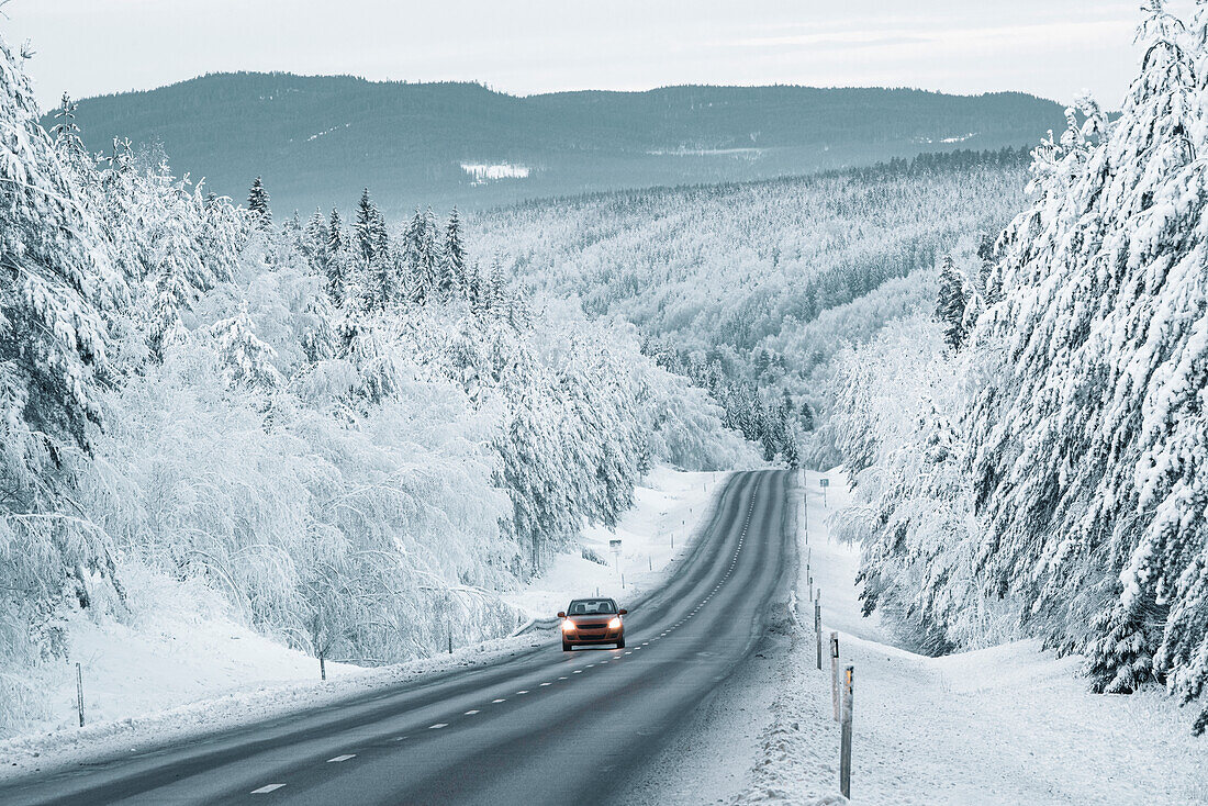 Car on winter road