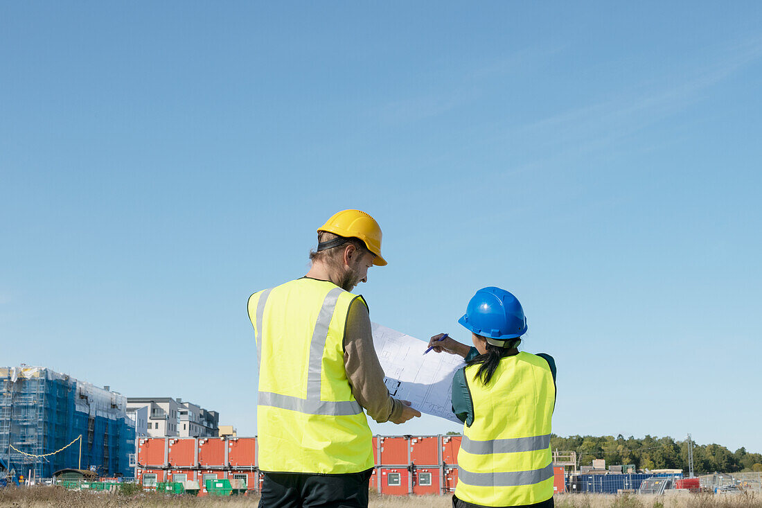 People on construction site