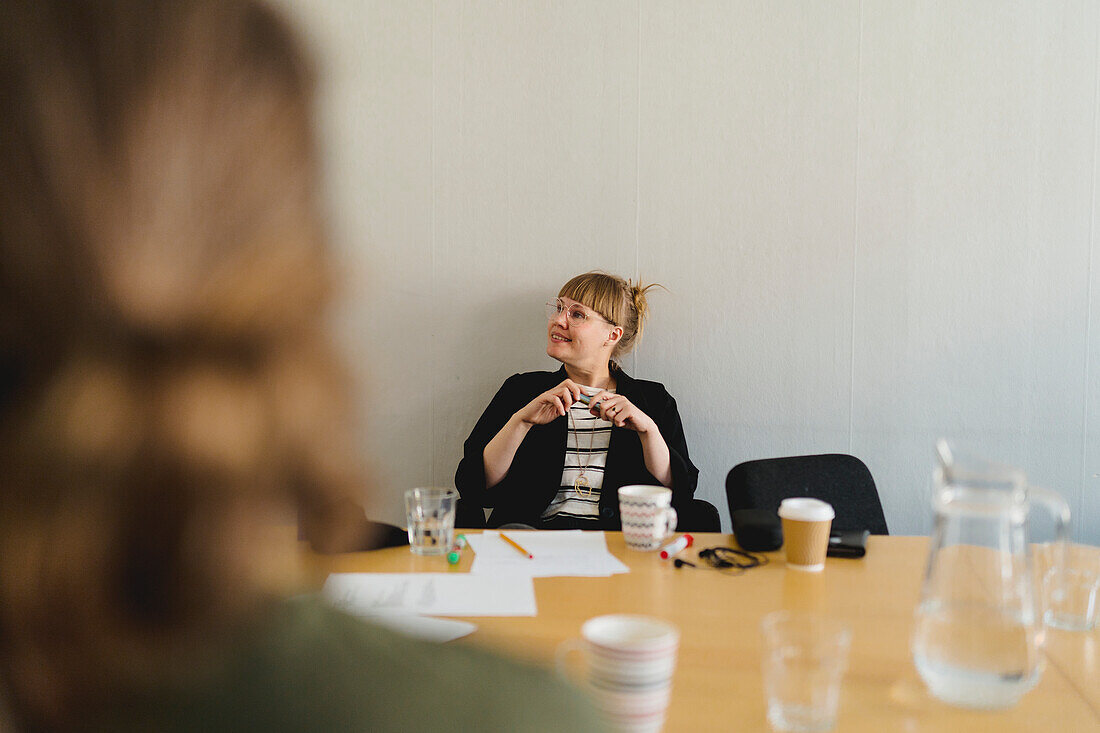 Woman at meeting