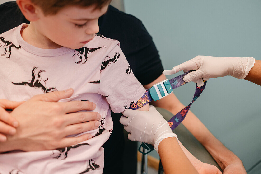 Nurse taking blood for test