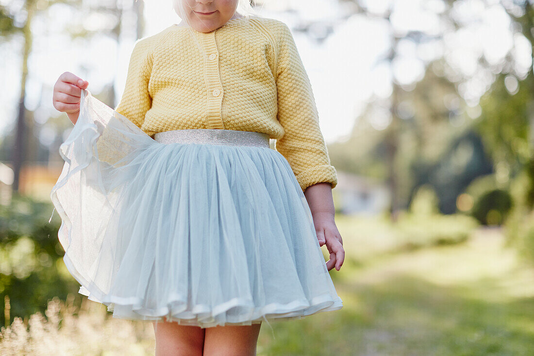 Girl wearing tutu dress