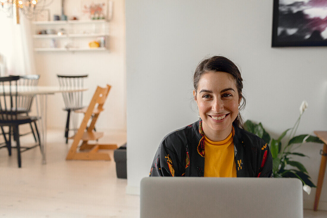 Woman using laptop