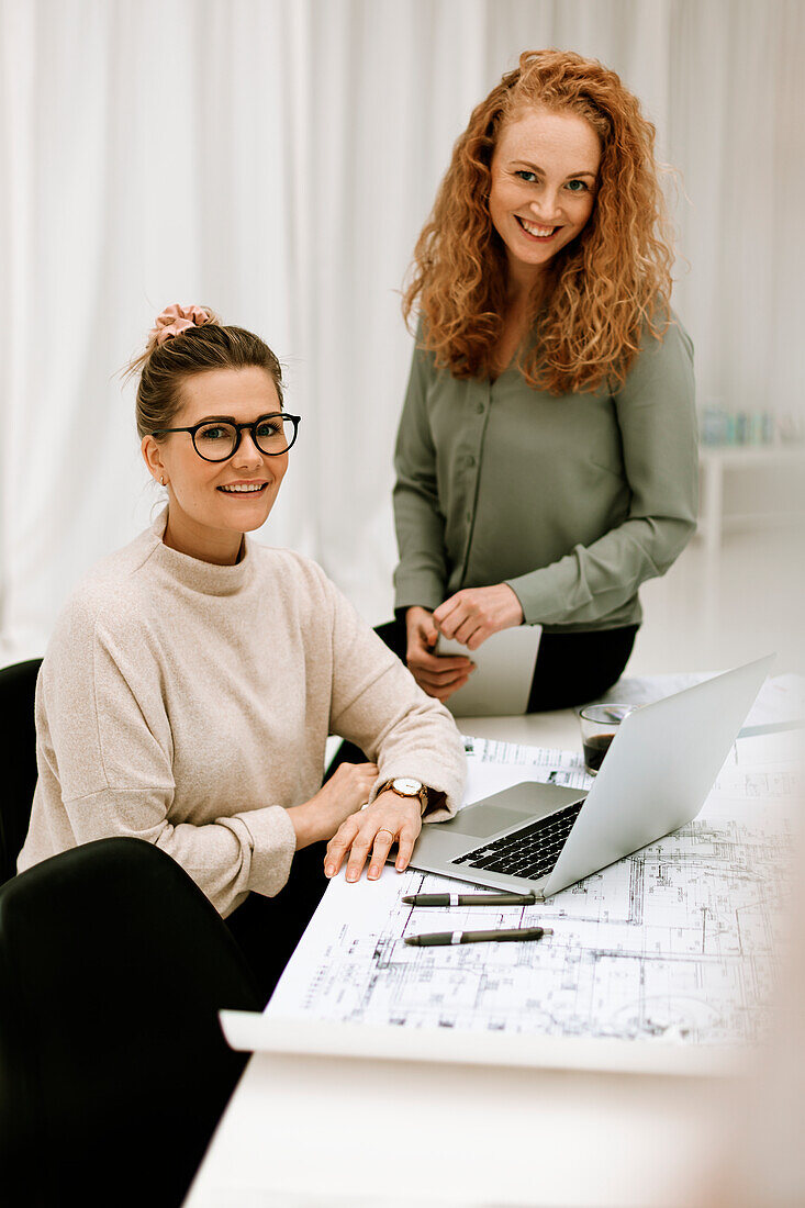 Female coworkers in office