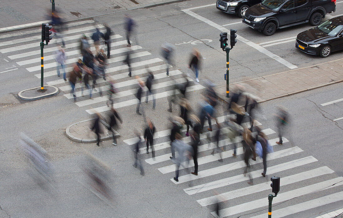Pedestrians crossing road