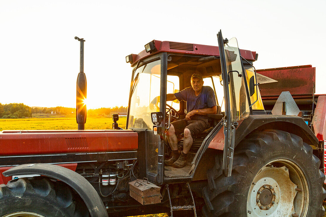 Man sitting in tractor