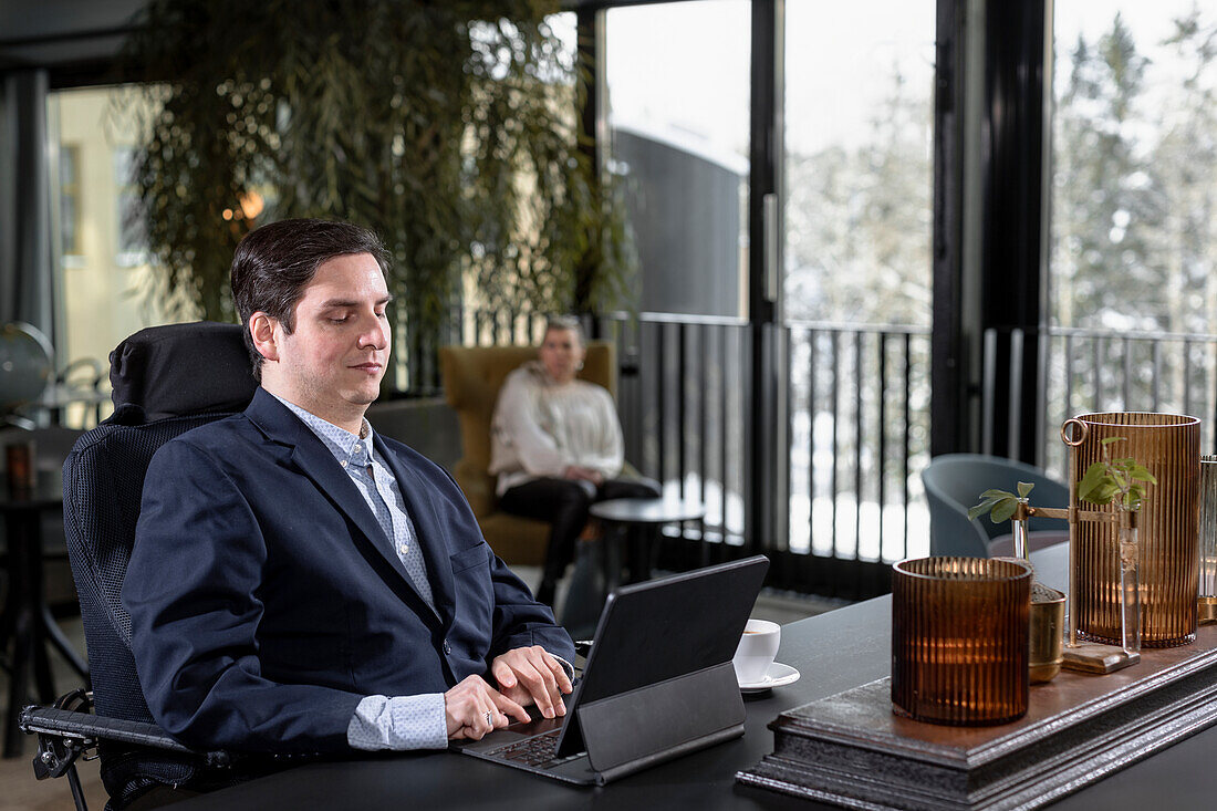 Businessman using digital tablet