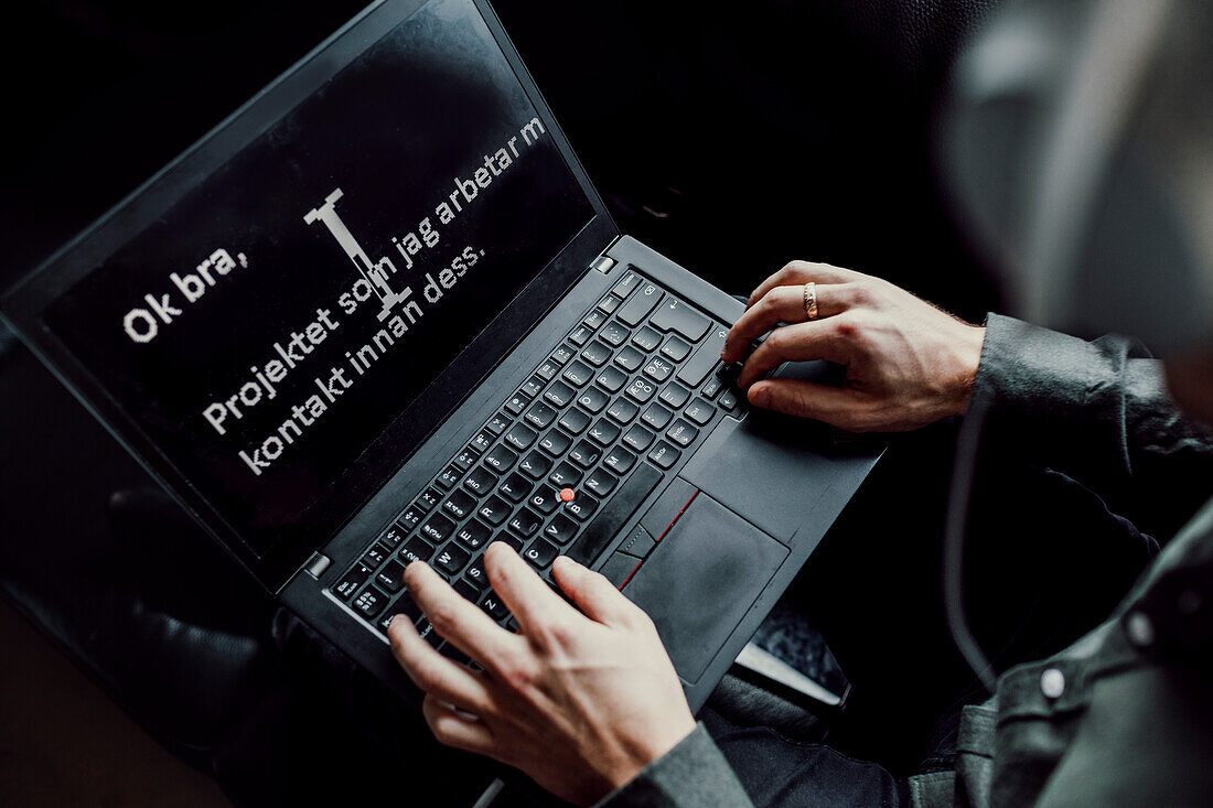 Man working on laptop