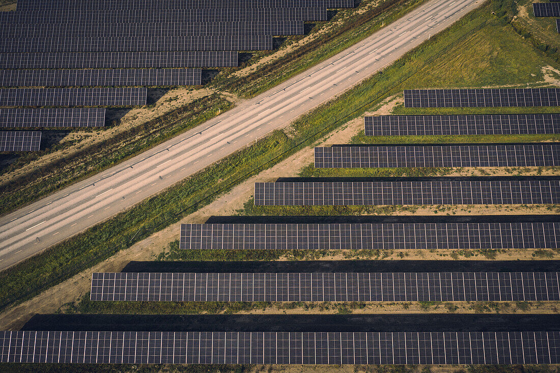 Aerial view of solar farm