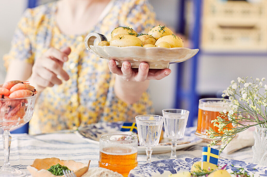 Food for traditional midsummer feast