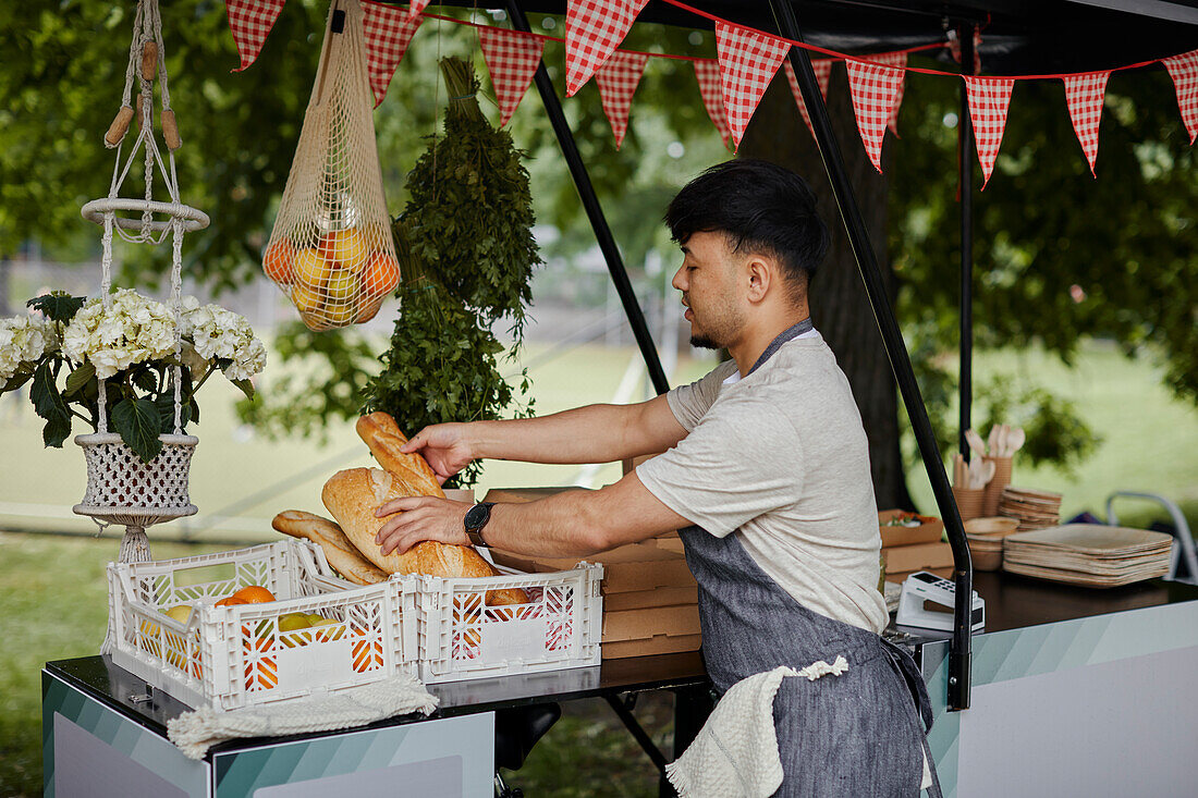 Man at food stall