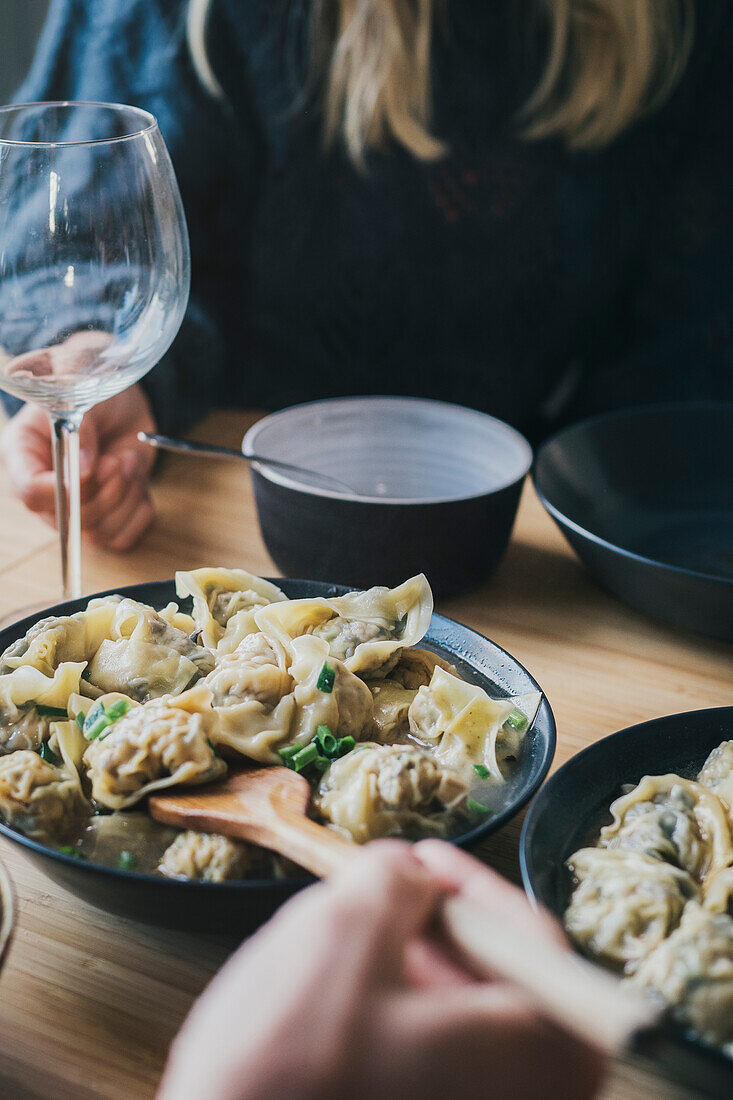 Tortellini in bowl