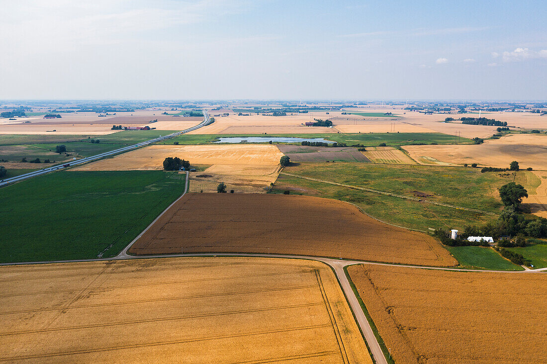 High angle view of rural landscape