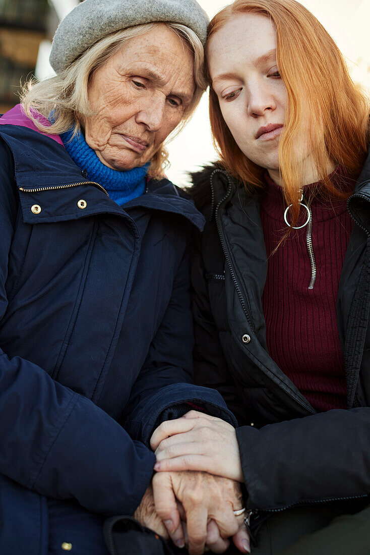 Senior woman with adult granddaughter