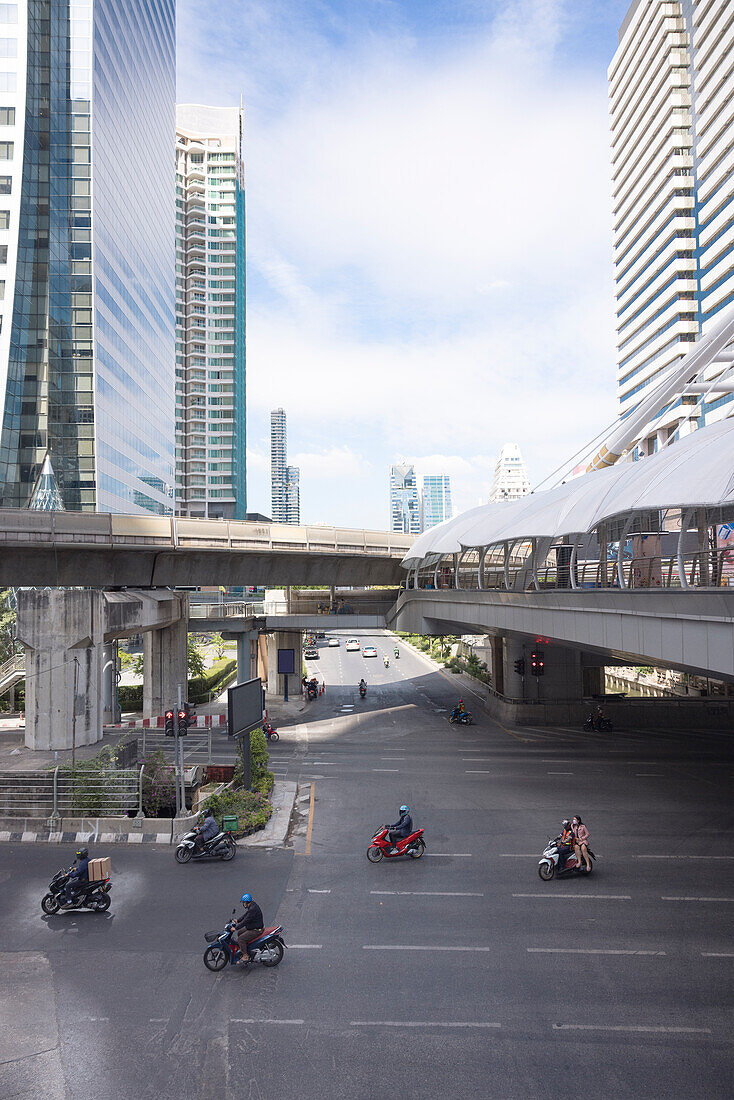 Motorcycle traffic in city center