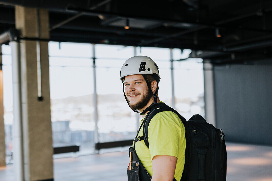 Worker at construction site