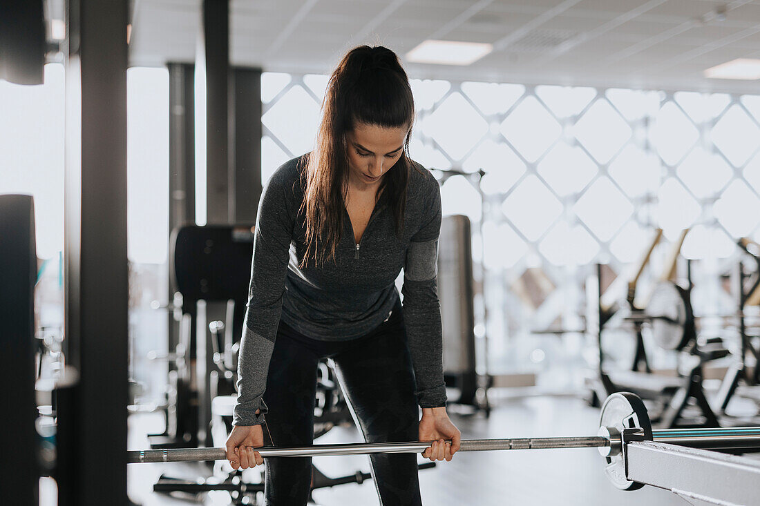 Woman exercising in gym