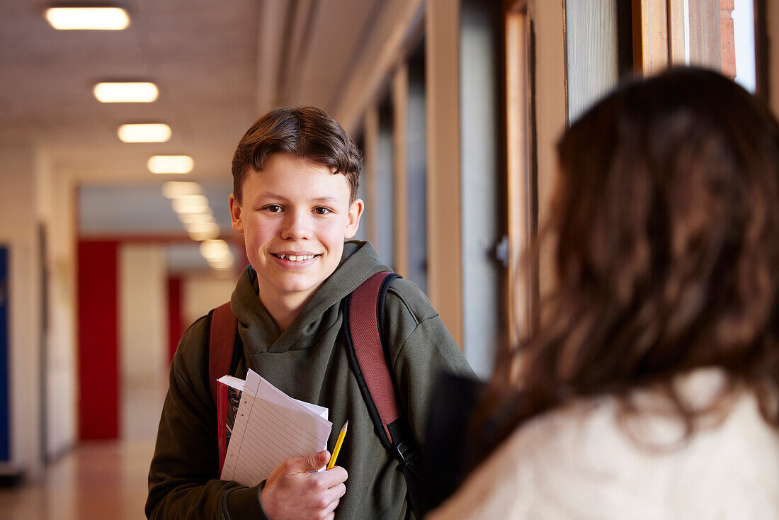 Teenage boy looking at camera