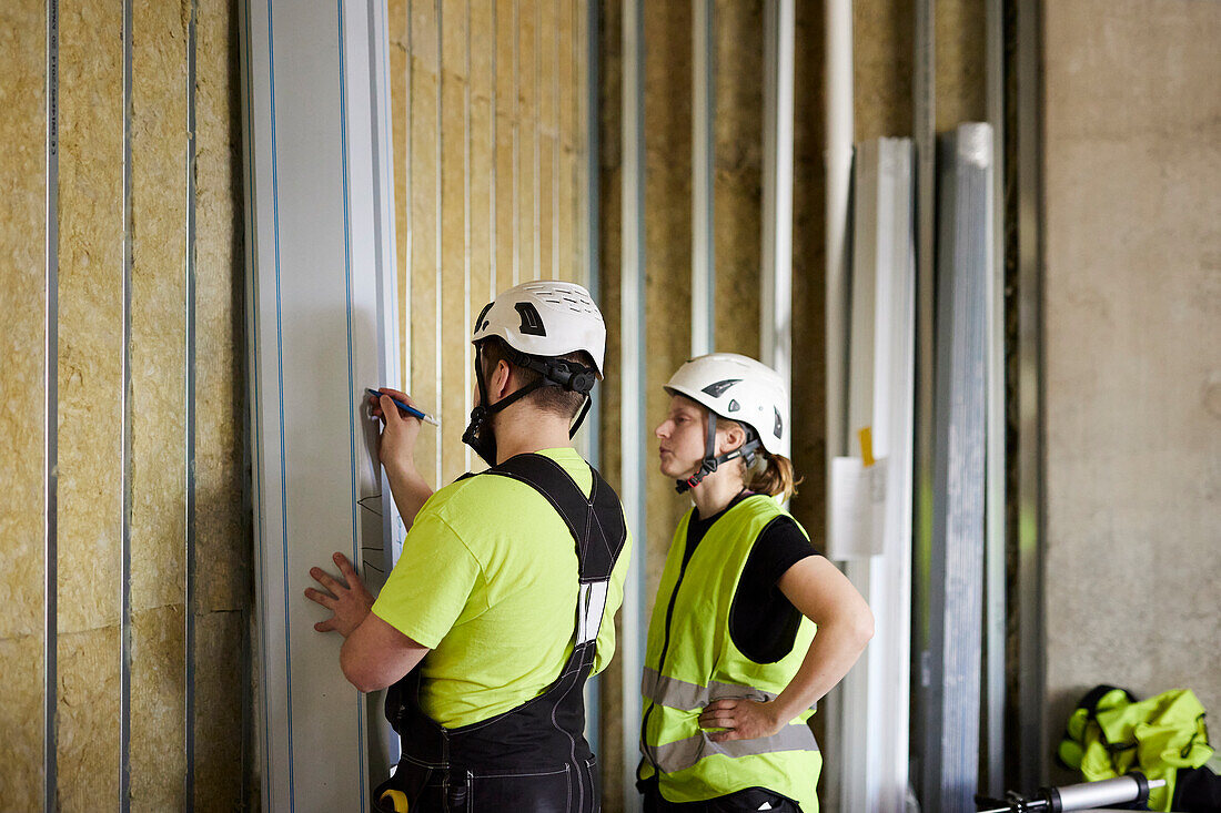 Workers at building site