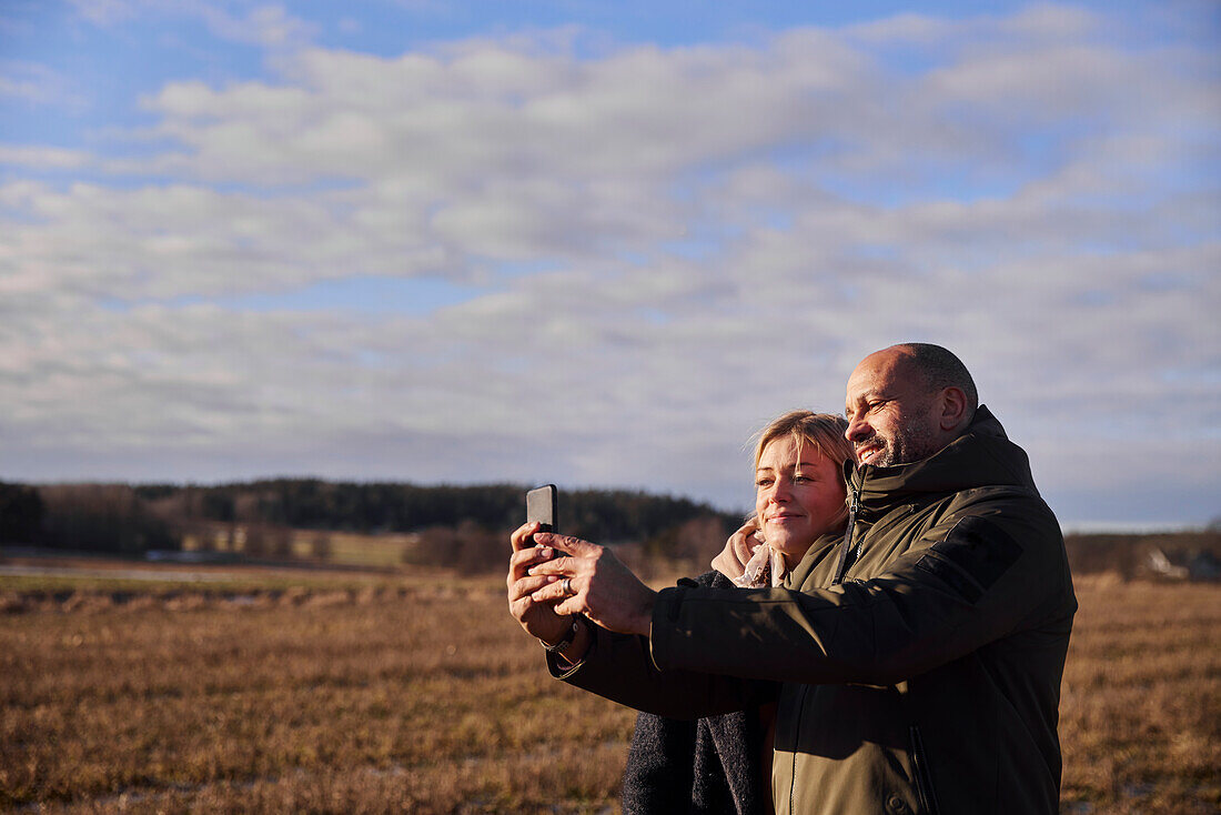 Couple taking selfie