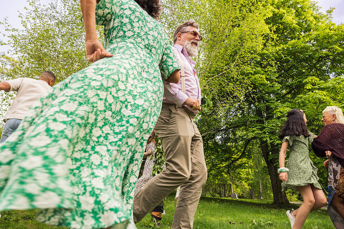 People dancing in garden