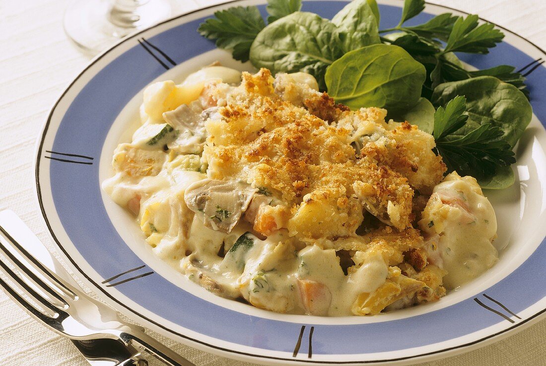 Haddock and vegetable gratin