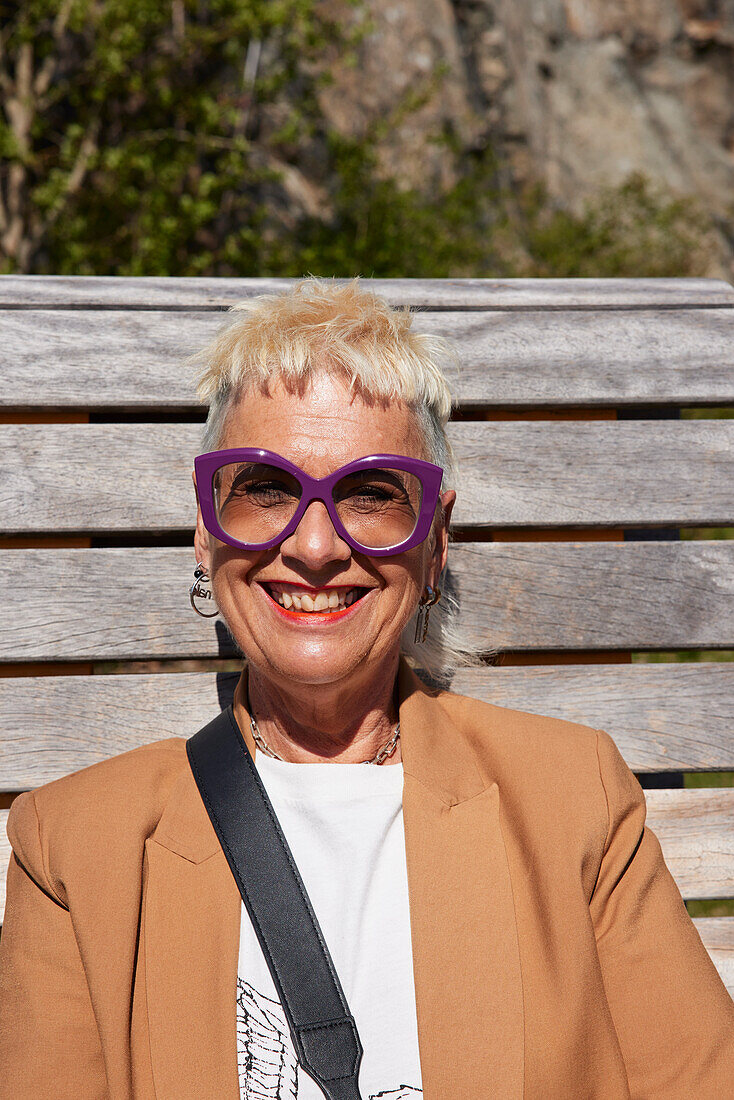 Smiling woman looking at camera