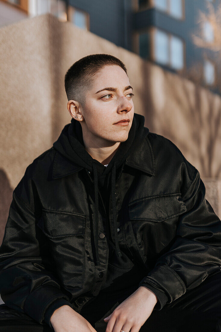 Young woman looking away