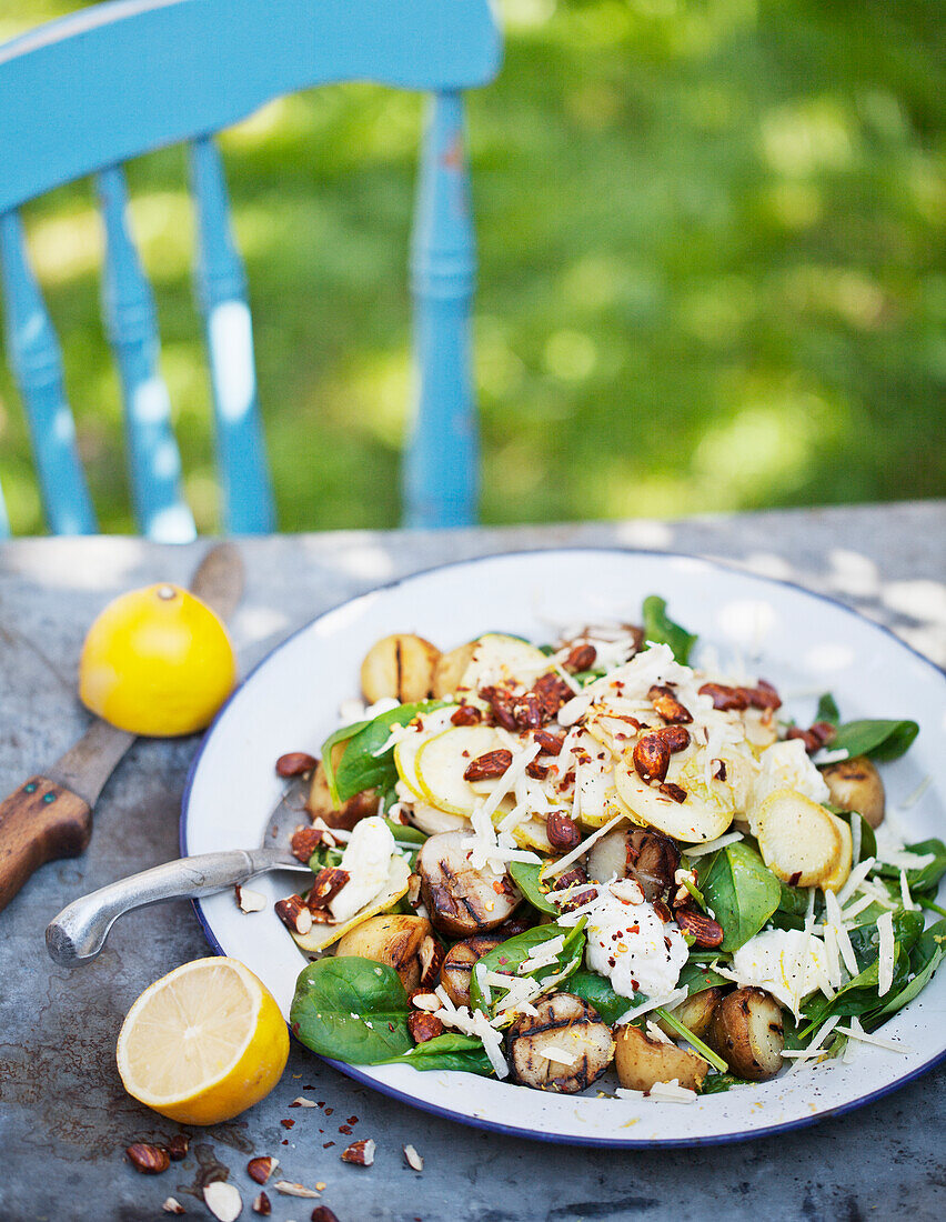 Fresh salad served outdoor