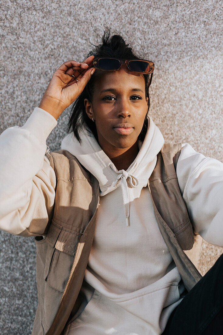 Young woman looking at camera