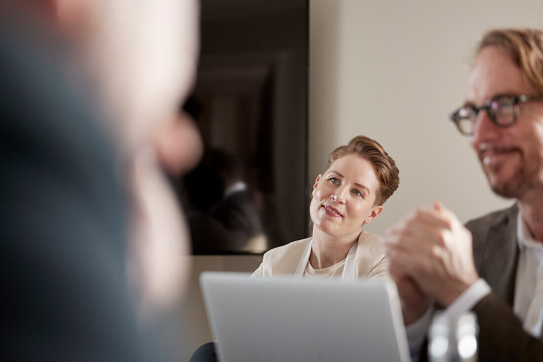 Businesswoman during business meeting