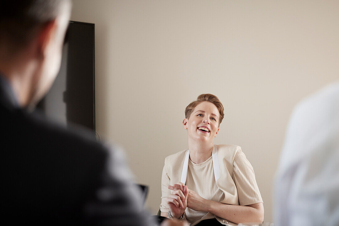 Businesswoman during business meeting