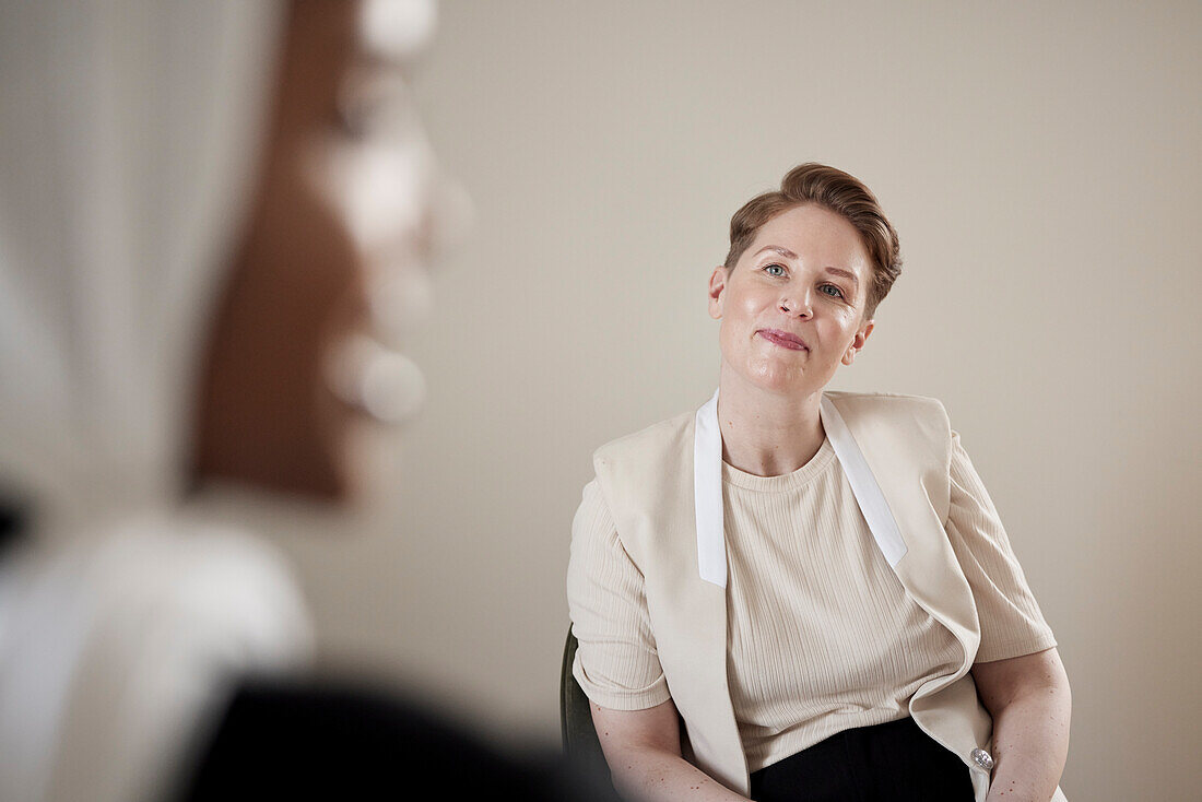 Businesswoman during business meeting