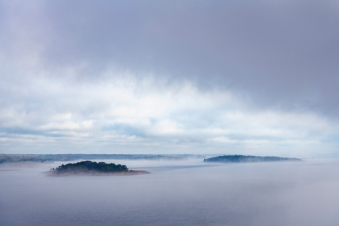 Hills in fog