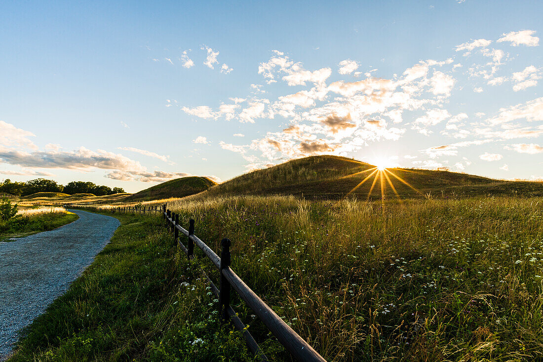 Hilly landscape with dirt road