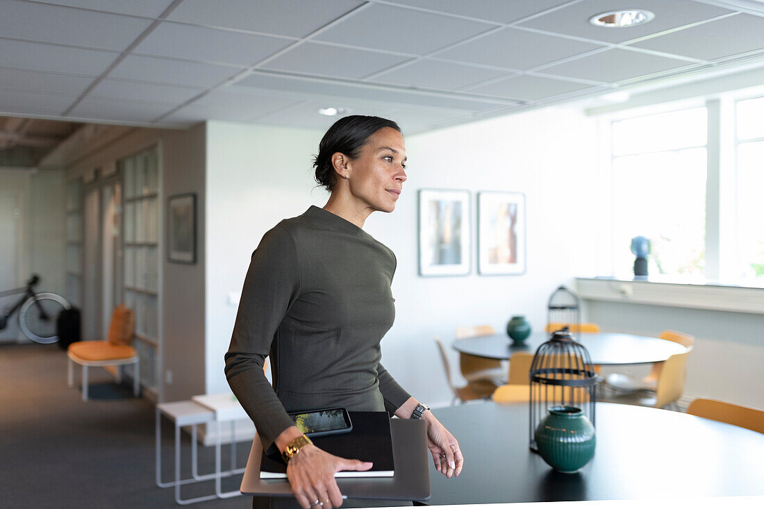 Woman walking in office