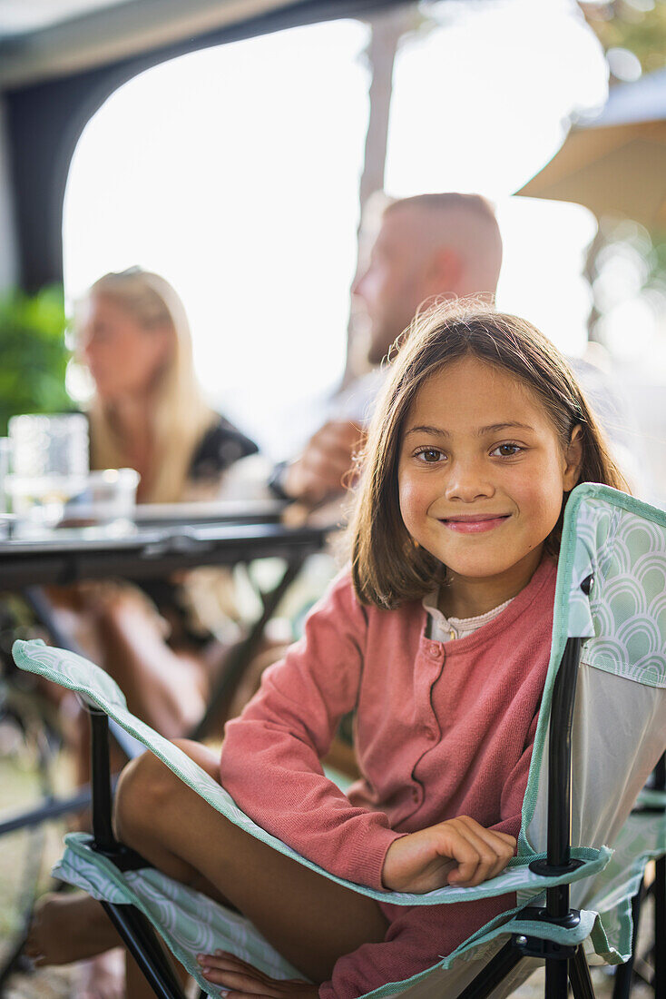 Smiling girl looking at camera