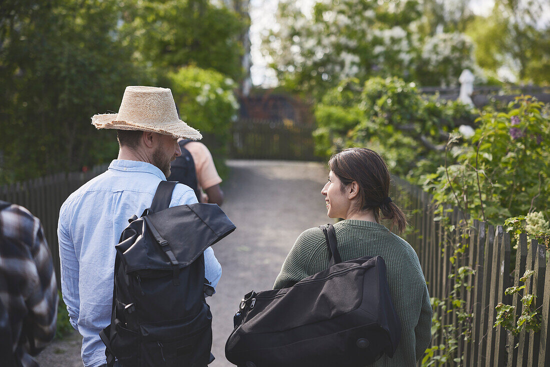 Friends walking together