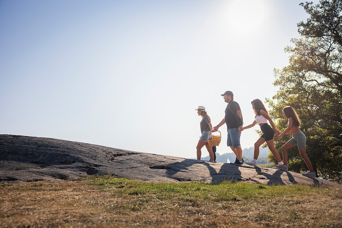 Family walking together