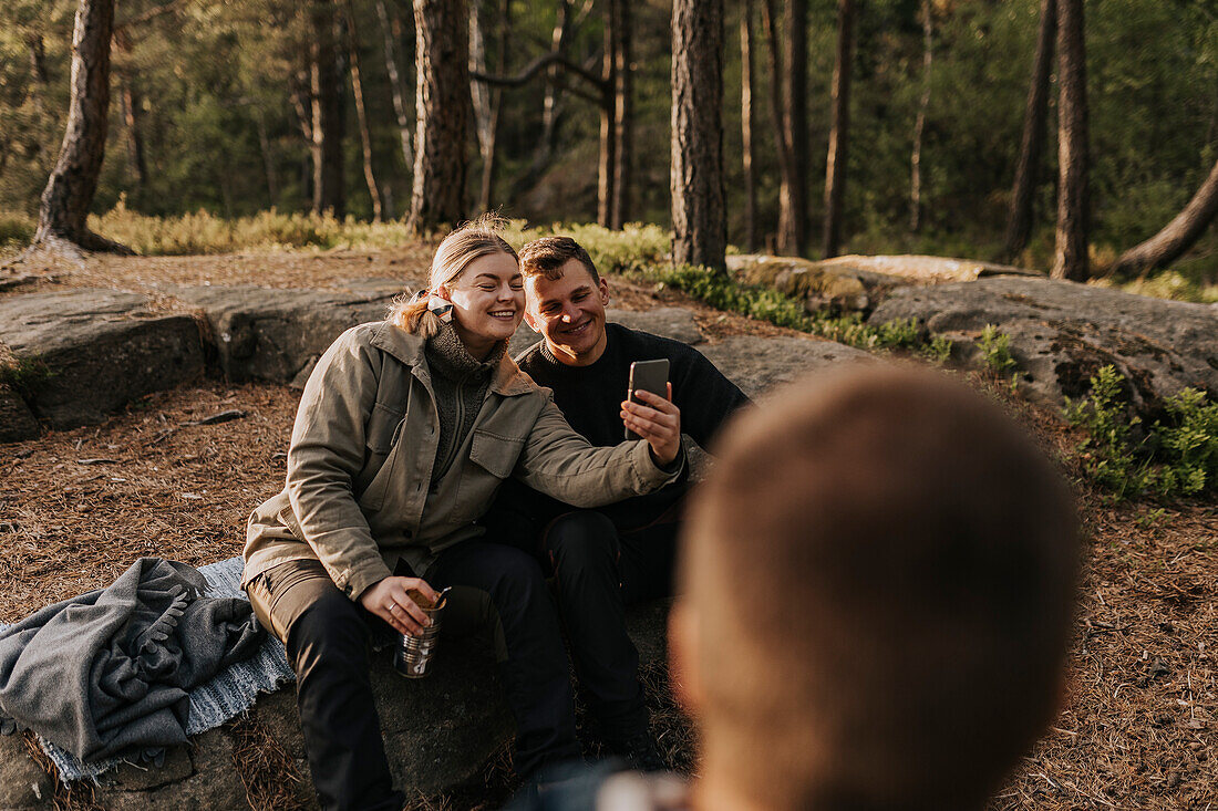 Couple taking selfie